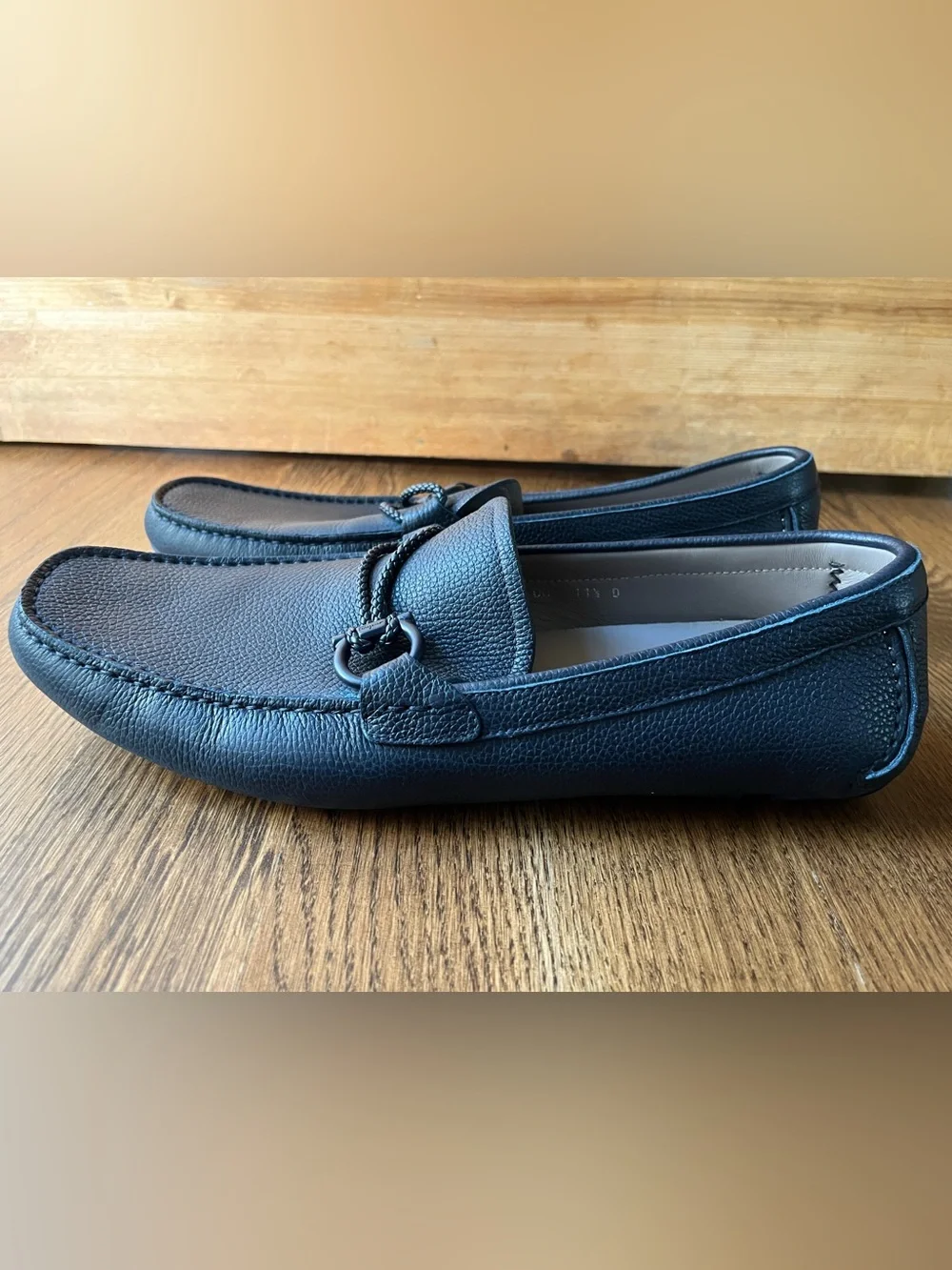 Salvatore Ferragamo Men's Marine Blue Gancini Driver Ornament Loafer Sz 11.5 D